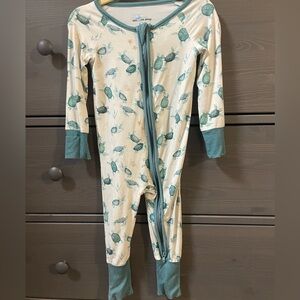 Little One Shop Bamboo Zipper Pajamas Turtle Print 6-12M